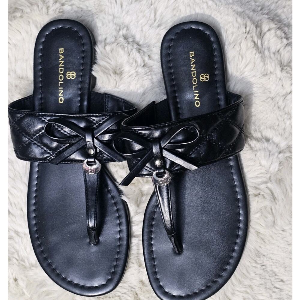 Bandolino Kyliyn Black Open Toe Size 6M Women's Sandals